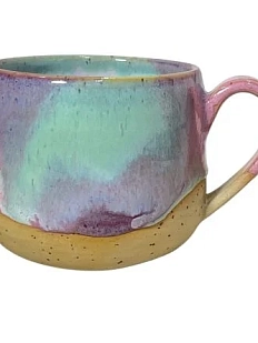 Кружка ручной работы «Северное сияние», бирюзовая, керамика, 350 мл