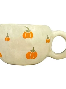 Кружка ручной работы Малёма с росписью Тыква, керамика, 400 мл