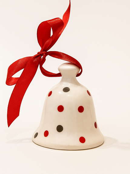 Ёлочная игрушка колокольчик «Конфетти», керамика, фото 1.