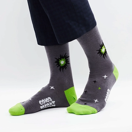 Носки «Робозаяц», р-р 38-41, серые, фото 3.