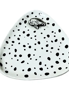 Тарелка ручной работы Мама Черепаха Тюлень, белая, керамика, 15 см