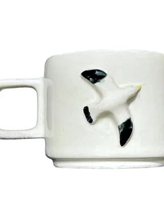 Кружка ручной работы Мария Гордеева с фигуркой Чайка, полуфарфор, 250 мл