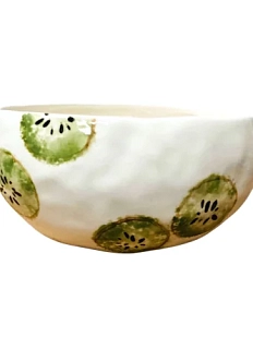 Миска-боул ручной работы Катя Вебер Киви с красным сердечком внутри, керамика, 650 мл