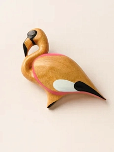 Брошь «Фламинго», дерево