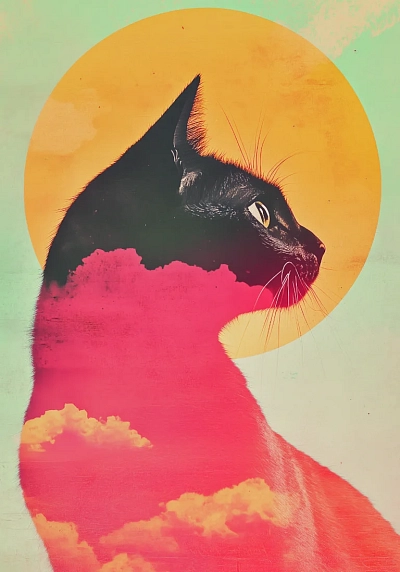 Картхолдер двойной DARI DARI «Чёрная кошка», экокожа, фото 1.