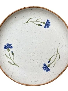 Тарелка ручной работы Васильки, керамика, 16 см