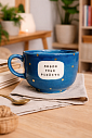 Кружка ручной работы NF ceramics «Люблю тебя, p***ets», синяя, керамика, 600 мл, превью фото 5