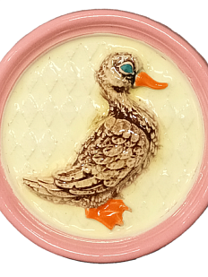 Панно керамическое ручной работы BULYGIN porcelain «Уточка», розовое, 8 см