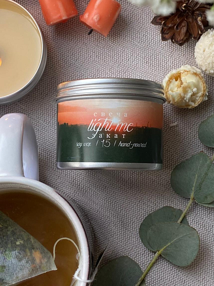 Свеча ручной работы Light me «Закат», 100 г, фото 1.