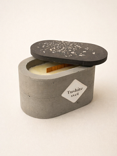 Интeрьерная свеча «Морская соль и орхидея», соевый воск, большая