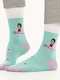 Носки «Девочка с персиками», р-р 38-41, бирюзовые