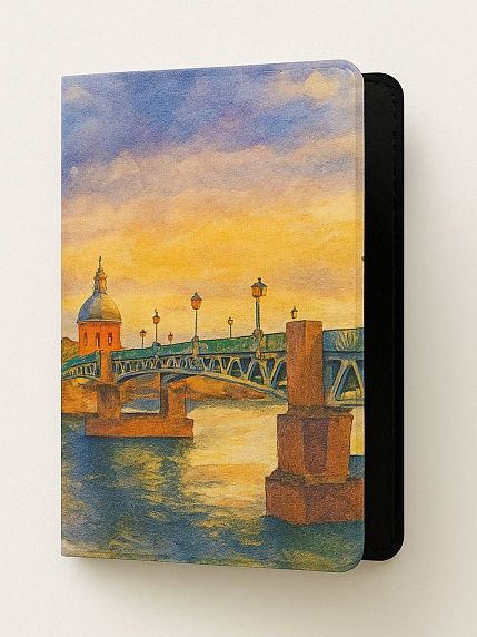 Обложка на паспорт «Мост через Неву», искусственная кожа, фото 1.