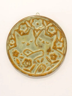 Керамический изразец Катя Салденик «Котики», сизарь