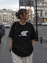 Футболка ШКЯ «Котик с сижкой», унисекс, 44, черная, превью фото 3