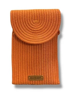 Сумка для телефона с клапаном, оранжевая