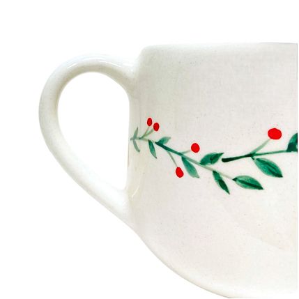 Кружка ручной работы круглая «Остролист», керамика, 250 мл, фото 3.