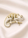 Брошь ручной работы Фарфор Булыгина «Хамелеон», бело-золотистая, превью фото 3