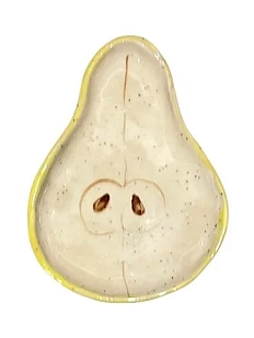 Блюдце ручной работы «Груша», жёлтое, керамика