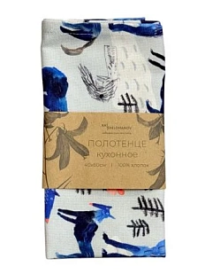 Полотенце «Волки», голубое