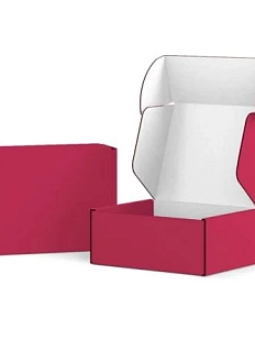 Подарочная коробка, 24 x 21 x 11 см, большая, красная с белым