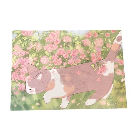 Открытка «Котёнок в цветах шиповника», А6, фото 1.