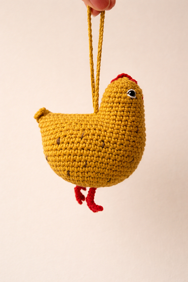 Вязаный брелок «Курочка», фото 2.