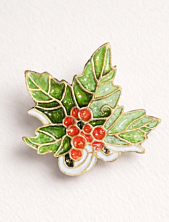 Брошь ручной работы «Остролист», Partala ceramics