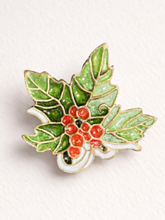 Брошь ручной работы «Остролист», Partala ceramics