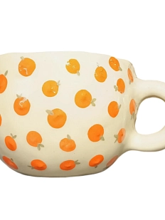 Кружка ручной работы Малёма с росписью Мандаринки, керамика, 400 мл