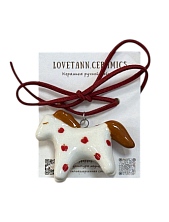 Чокер ручной работы «Лошадка» с яблоками, полуфарфор