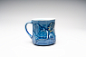 Кружка ручной работы «Лотосы», синяя, фарфор, 350 мл, превью фото 3