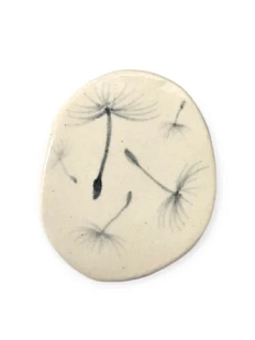 Брошь ручной работы Верба керамика «Одуванчики», керамика