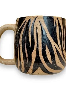 Кружка ручной работы «Зебра», бежевая матовая, керамика