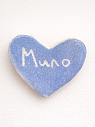Брошь ручной работы сердечко «Мило», голубая, керамика, превью фото 1