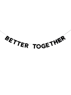 Бумажная гирлянда из букв Tak.sebe.prazdnik «BETTER TOGETHER», чёрная, картон, 240 г/м²