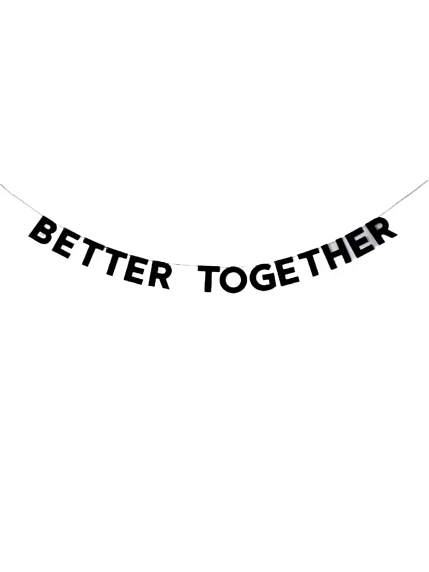 Бумажная гирлянда из букв Tak.sebe.prazdnik «BETTER TOGETHER», чёрная, картон, 240 г/м², фото 1.