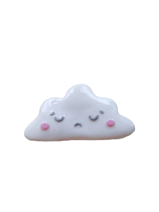 Брошь Радость Рядом «Облачко», полимерная глина, белая