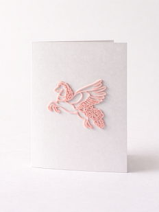 Открывающаяся открытка DARI DARI «Пегас» с фигурным элементом, розовая