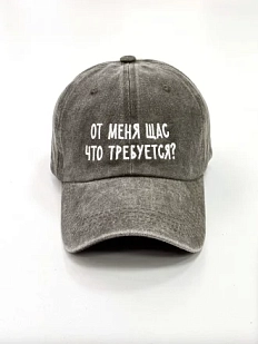 Кепка «От меня щас что требуется?», серо-коричневая