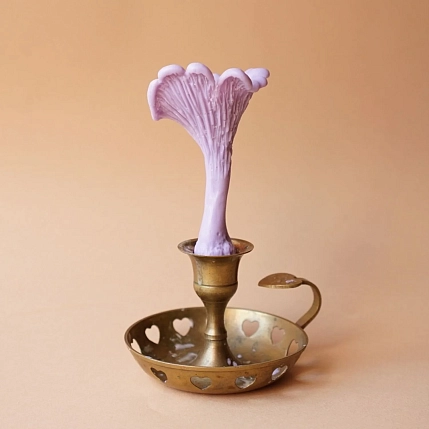 Свеча ручной работы «Гриб Лисичка», лиловый, фото 6.