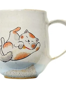 Кружка ручной работы Керемет «Игривый котик», керамика, 400 мл