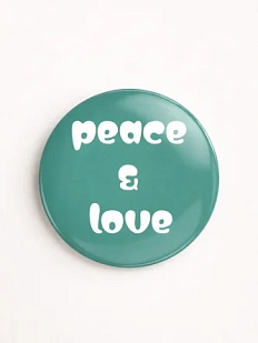 Закатной значок «Peace&Love», металл, 25 мм