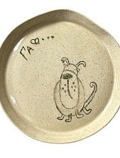 Тарелка ручной работы «Гаф..» , керамика, 15 см