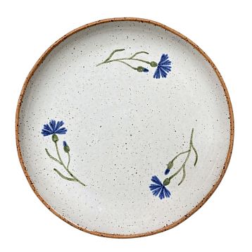 Тарелка ручной работы Васильки, керамика, 16 см, фото 1.