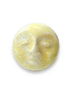 Кольцо ручной работы КерамЕлКа «Лицо», светло-желтое, керамика