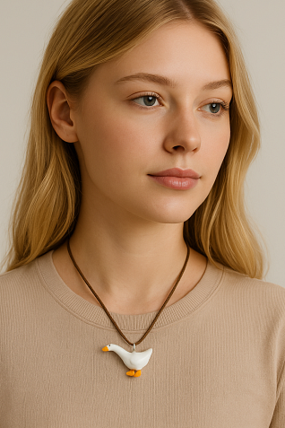 Подвеска ручной работы «‎Гусь»‎, керамика, фото 2.