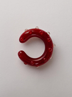 Кафф глянцевый, стекло, винный с пупырышками