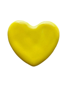 Брошь ручной работы КерамЕлКа Сердце, ярко-жёлтая, керамика
