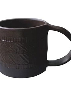 Кружка ручной работы Идеальное совпадение тёмно-коричневая с узорами, керамика, 250 мл