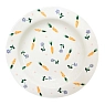 Тарелка ручной работы Slowday Ceramics с морковками и сиреневыми цветочками «Винтаж», керамика, 20 см, превью фото 1